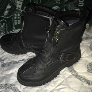 Ralph Lauren Tavin Zip Black Boots